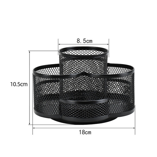 Plum blossom metal rotating pen holder ornaments wholesale pen holder makeup brush storage bucket desktop multi-functional iron mesh pen holder