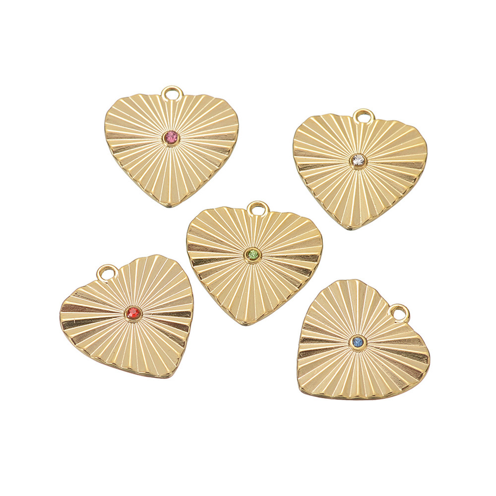 13g Weight 5 PCS/Package 18.5*18mm 304 Stainless Steel Heart Shape Pendant