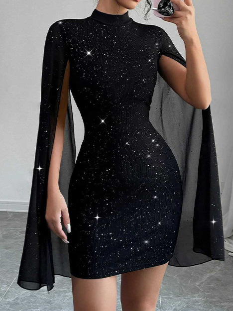 Sexy and Alluring Ins-Style Starry High-Elastic Ribbed Bodycon Skirt, Summer Spicy Girl Patchwork Sleeveless Bodycon Mini Skirt for Women