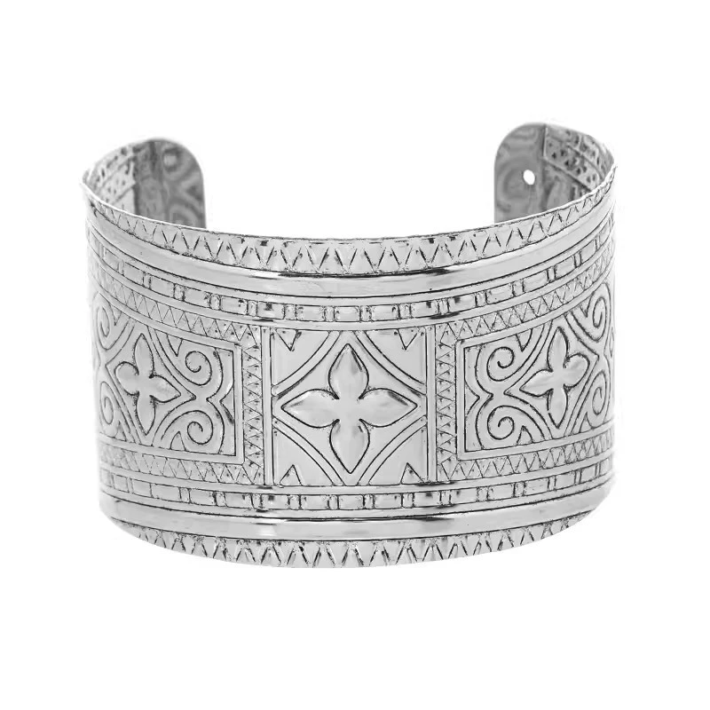 Retro ethnic carved bracelet, accessory, ethnic style, boho style