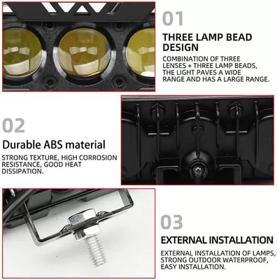 Motorcycle headlights, headlights, Spotlight, Yellow and White Dual-Color