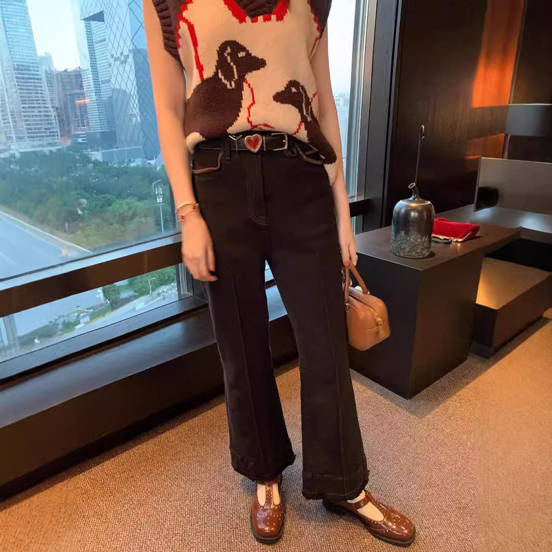 [in stock] Chapter Optimized Magnesium Leg high quality Black Cow Slim Nine-point Jeans