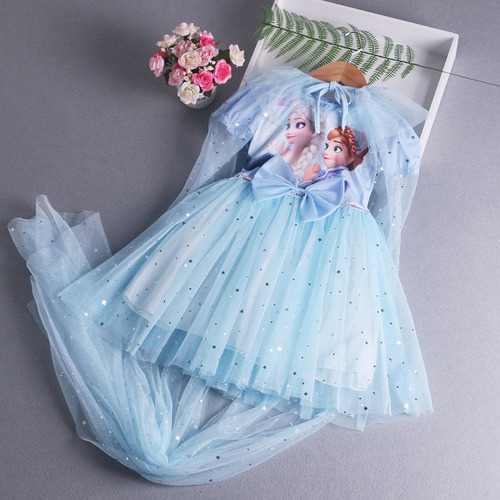 Children's Frozen Elsa Princess Dress Summer Dress Girls Fashionable Elsa Baby Girl Elsa Dress