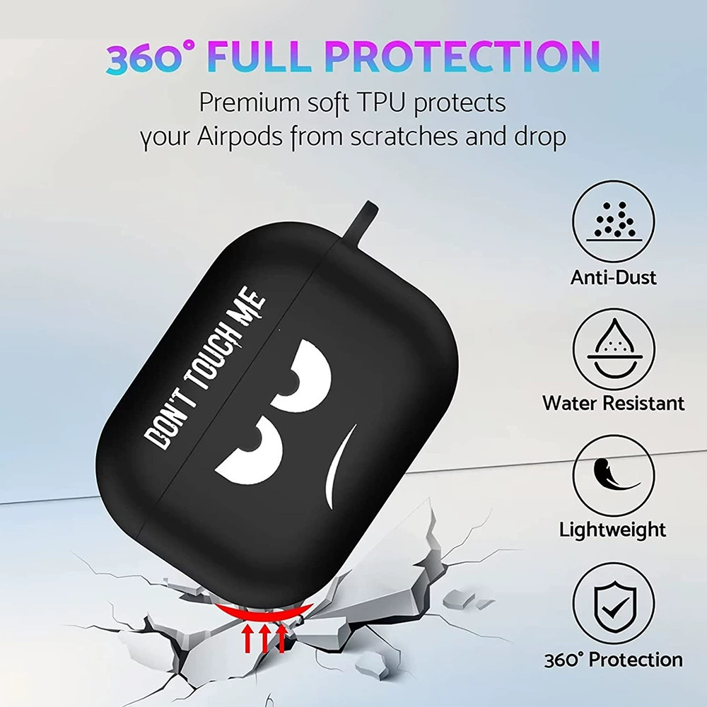 Совместимо с наушниками AirPods 1/2 поколения, защитный чехол для наушников 3 поколения Pro с индивидуальным черным стильным выражением