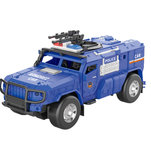 Children's Double Door Police Car Toy Inertia Car Small Car Gift for Boys and Girls Same as Original