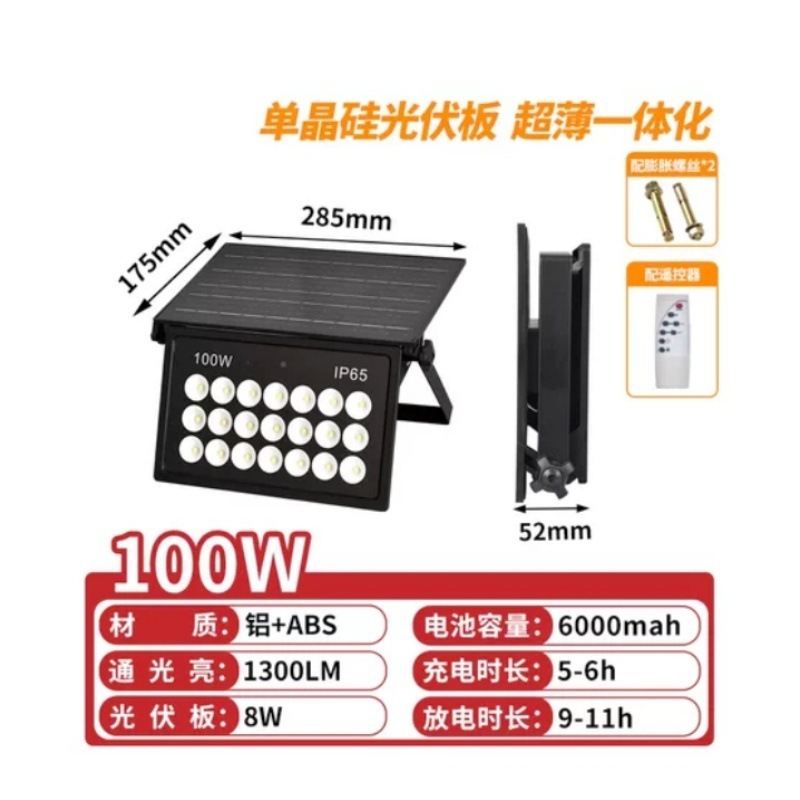 太阳能投光灯一体化家用庭院门头灯长续航户外防水照明灯led路灯|undefined