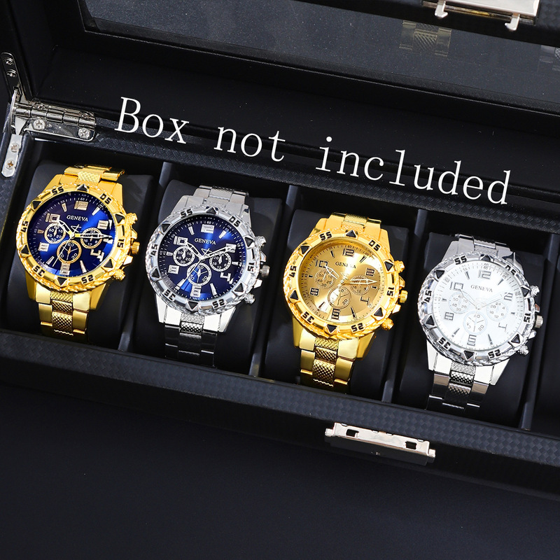 Men's 4/3/2/1 Geneva Watch suit Quartz Watch Pointed Fashion Casual Men's Watch suit