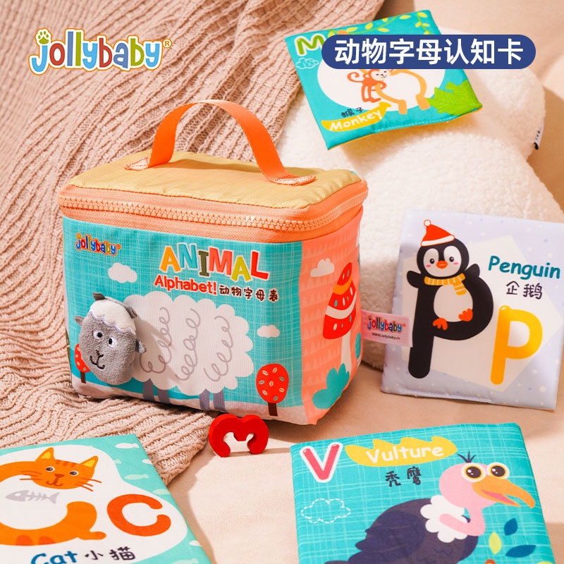 Jollybaby Baby Early Learning Cognitive Burka Juguetes para bebés lavables no desgarridos Juguetes para ver tarjetas de alfabetización