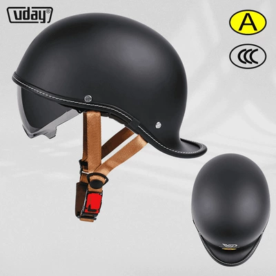 Motosiklet kaskı (dəbilqə) – four seasons motorcycle safety helmet - vq-1-matte-black-m-head-circumference-52-54cm-transparent-black-tea-lenses