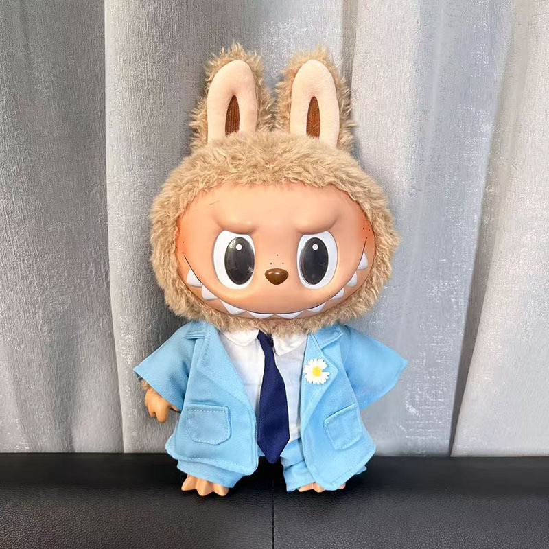 Ropa de muñeca de peluche de vinilo Labubu de 38cm para ropa de muñeca La Bu Time to Chill