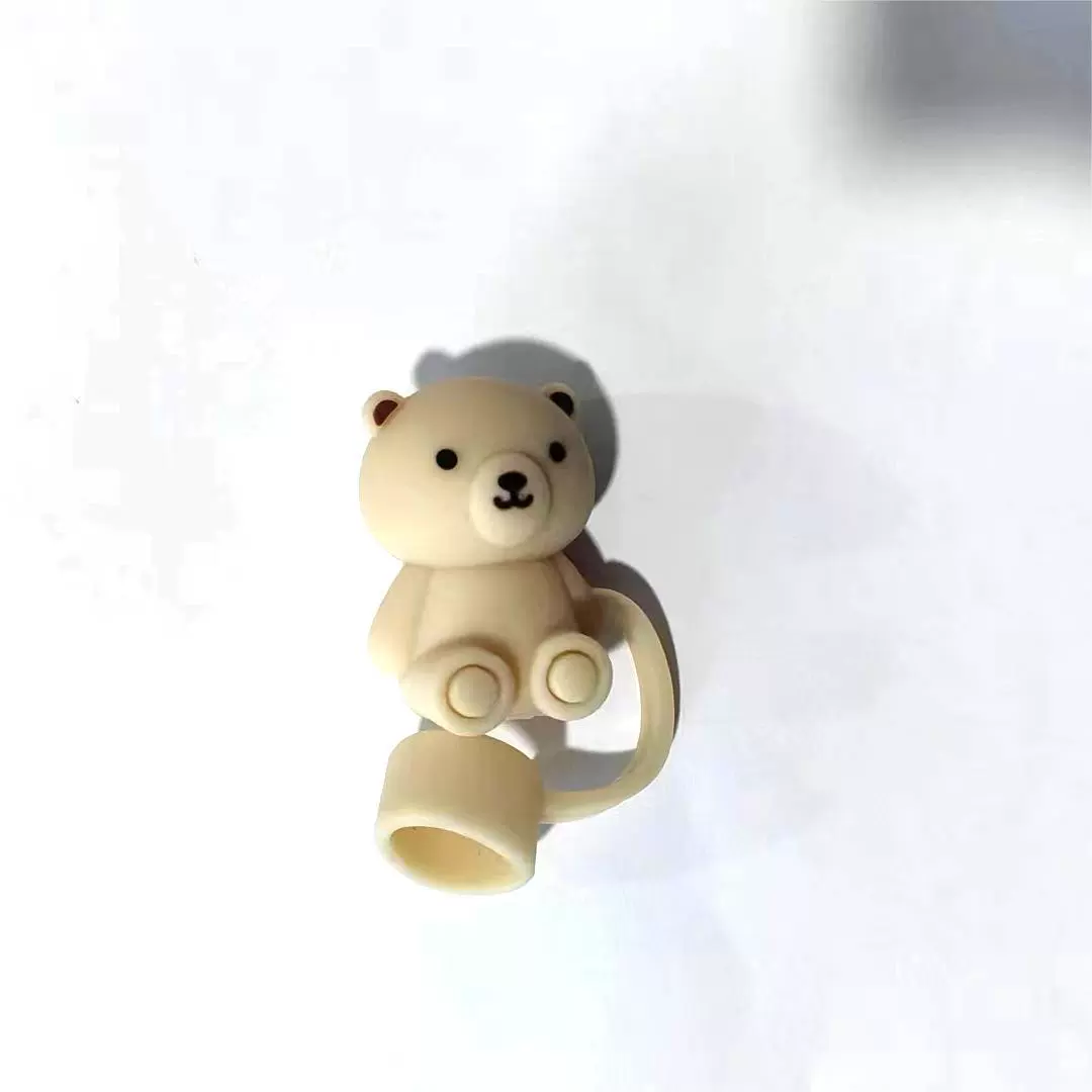 新款卡通小熊吸管塞防尘帽吸管帽吸管保护套