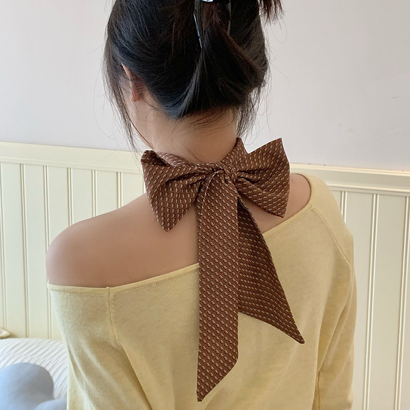 Pañuelo de seda, banda larga, sensación de alta calidad, versión coreana multifuncional, bolso de todo fósforo, cinturón de moda para el cabello con cinta para el cabello