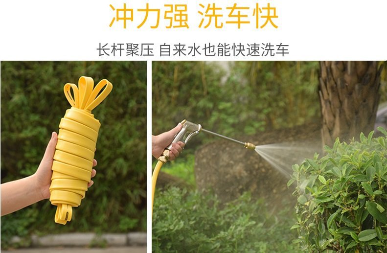 Metal car wash gun, high-pressure household car wash tool, powerful booster nozzle, large water volume for floor cleaning, multi-functional high-pressure washer