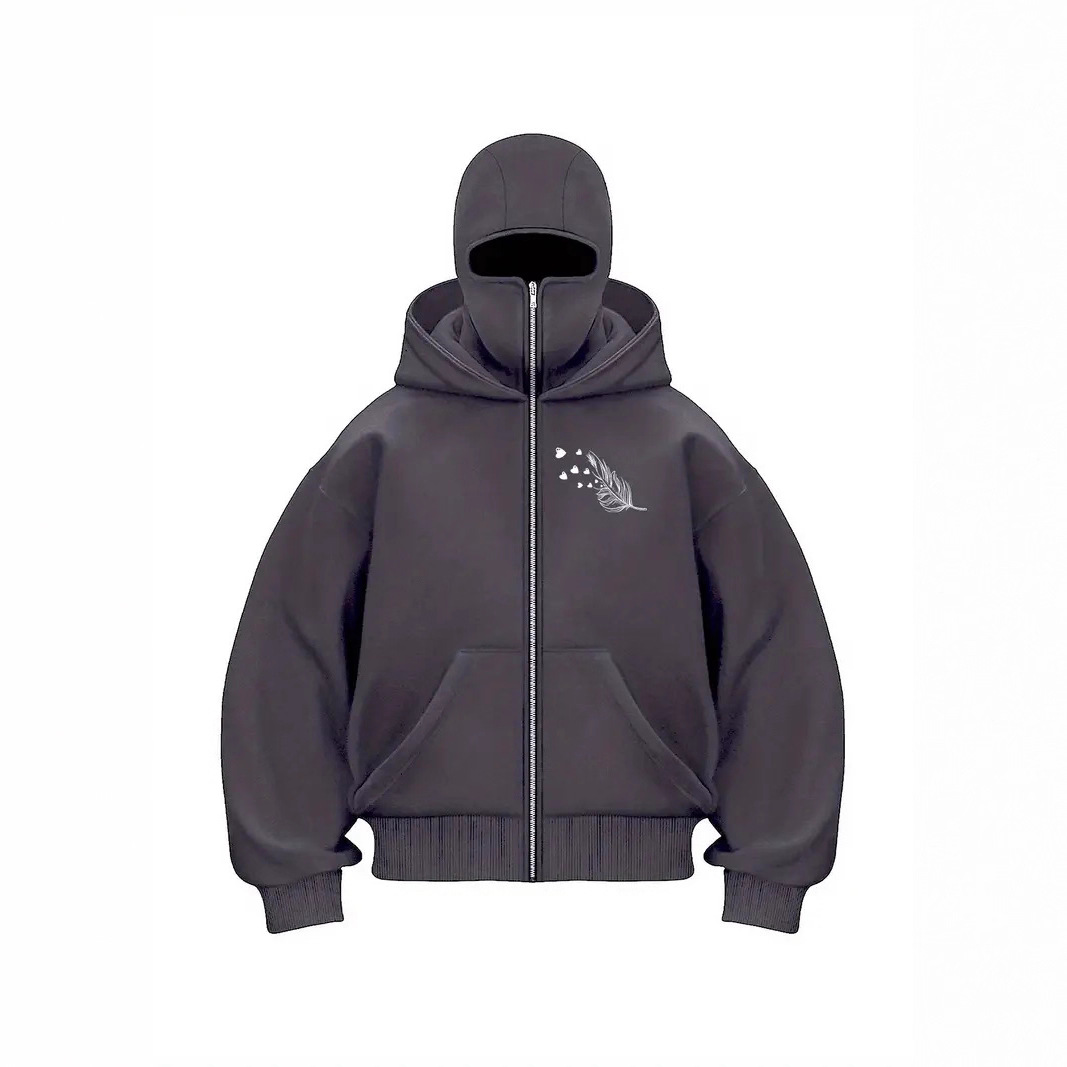Women's Clothing Unisex Autumn/Winter Ins Style Hooded Sweatshirt Zipper Fleece Lined Double Hood Couple Jacket Print_ecoleips.com