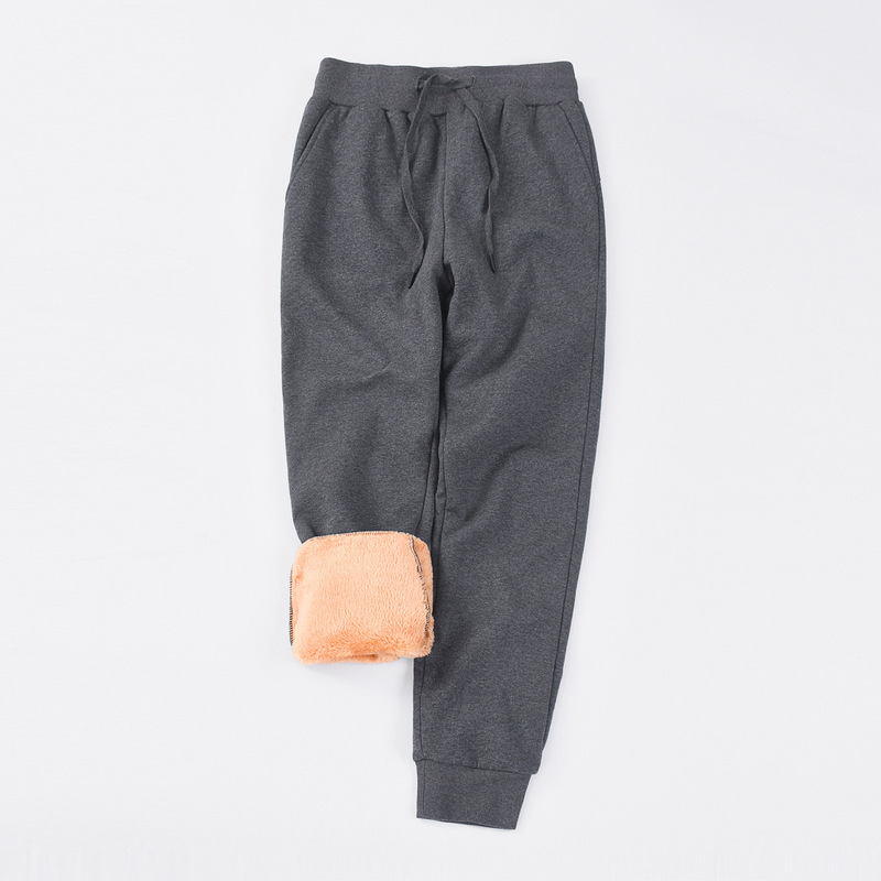 Women's Arctic Velvet Elastic High Waist Casual Pants Pocket Cuffed Jogger Sweatpants Solid Color Fleece Thickened Custom Sweatpants