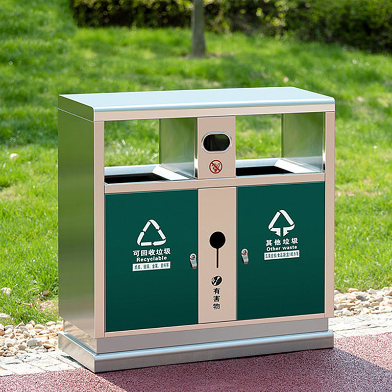 户外垃圾桶不锈钢环卫箱市政公园小区校园304分类垃圾箱可回收