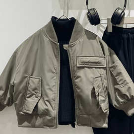 儿童棒球服休闲外套男童夹克棉服韩版2025新款洋气中大童上衣外穿