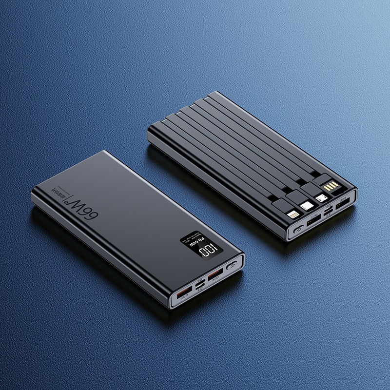 大容量パワーバンク 20000 mAh 高速充電ケーブル付き 66 ワット超薄型ポータブル電源ギフトロゴ|undefined