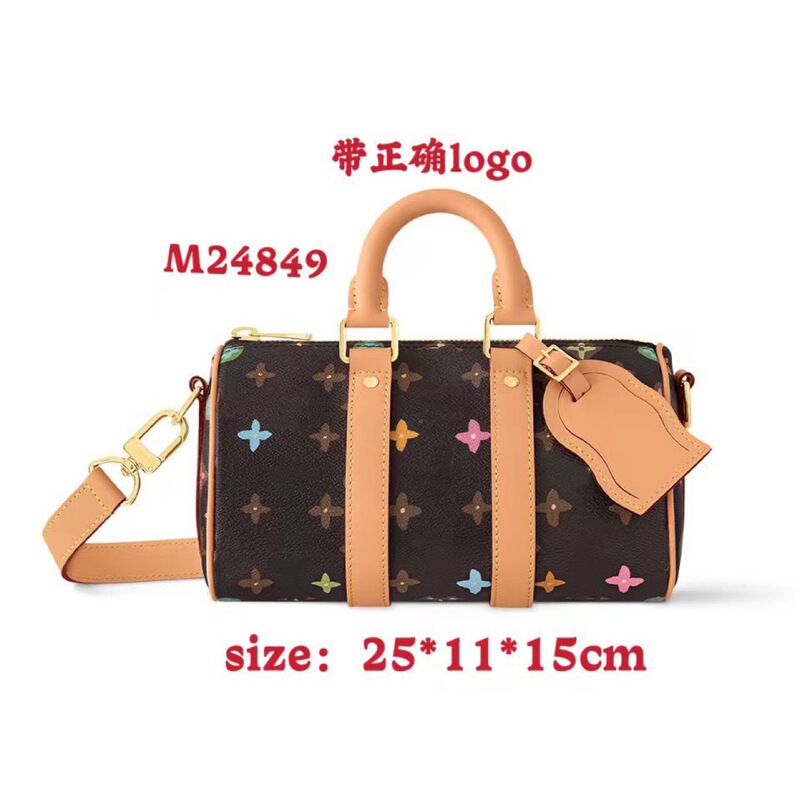 新款keepall25 枕头包压花单肩包滚筒包圆筒包时尚斜挎包男女通用|undefined