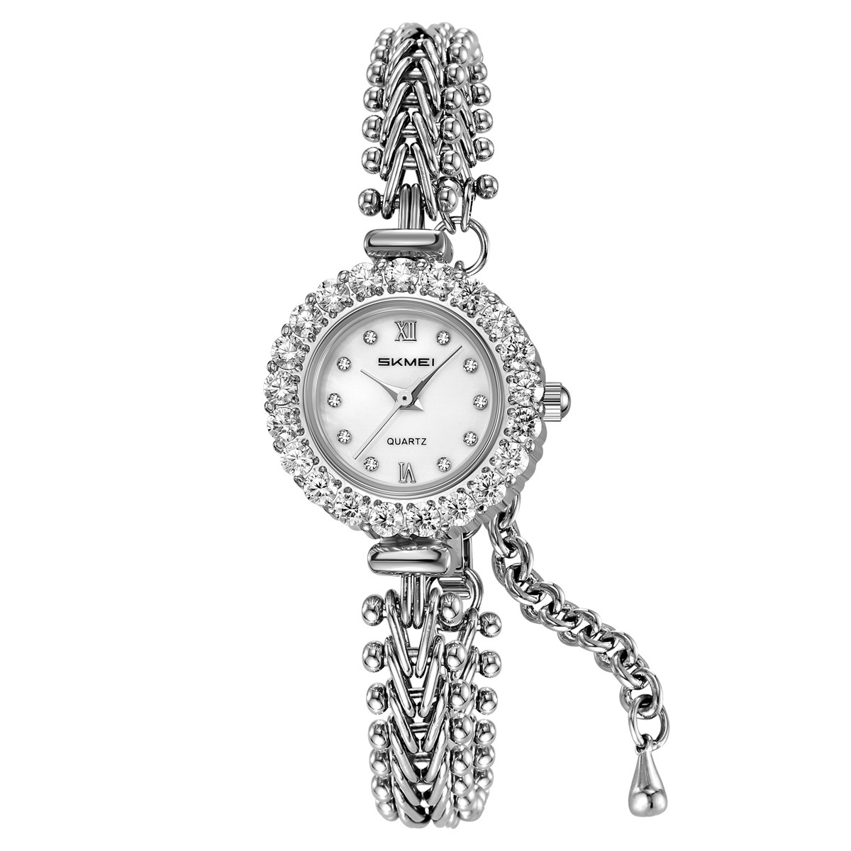 Momento de belleza de diamantes pulsera reloj de cuarzo ligero impermeable reloj de lujo mujer comercio exterior fábrica de fuente mayorista transfronteriza