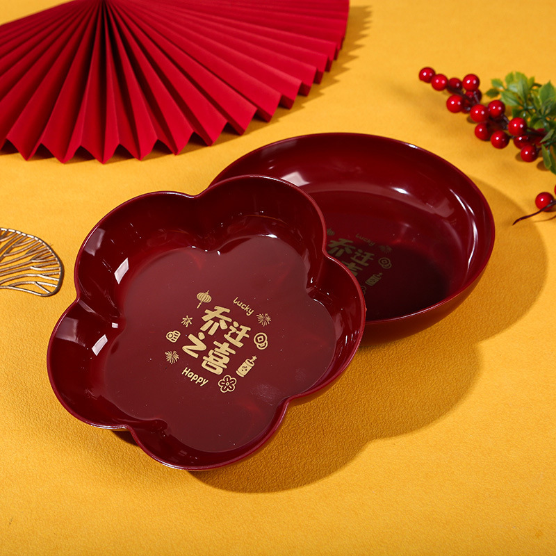 housewarming new house fruit plate wedding engagement fruit plate spring festival dry fruit plate wedding banquet plastic round new year fruit plate