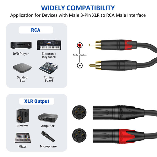 Double Lotus 2RCA to double XLR male and female connecting cable microphone microphone mixer amplifier audio cable