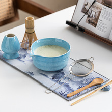 跨境专供ins风抹茶碗茶具套装7件套 茶筅抹茶碗茶筅立百本立礼盒