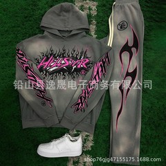 2025秋季新款热销男女时尚连帽潮流休闲套装运动潮牌情侣连帽卫衣