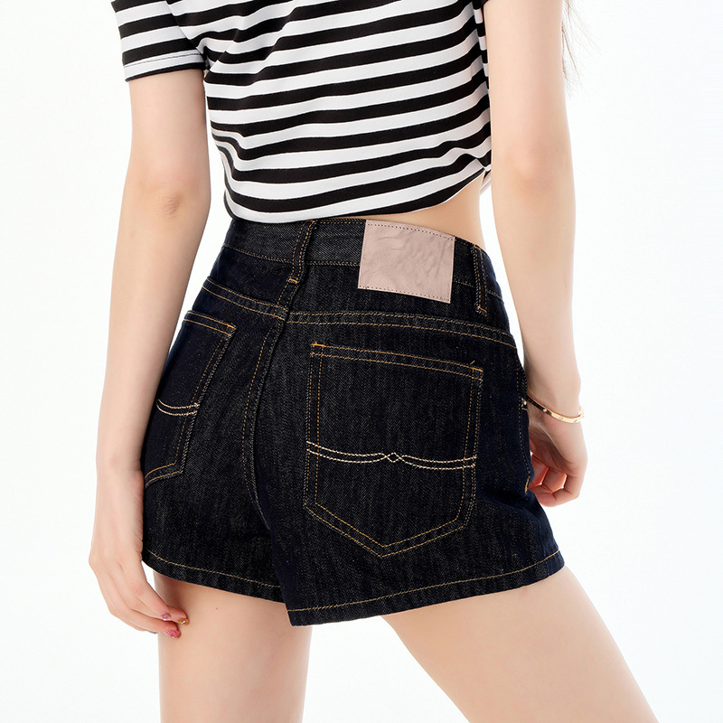Tannin Blue Tight Denim Shorts Women's 2025 Summer New Style Small Low Waist Slimming A- shaped Outer Wearing Hot Pants Tannin Blue Tight Denim Shorts Women's 2025 Summer New Style Small Low Waist Slimming A- shaped Outer Wearing Hot Pants