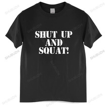 ���羳ŷ�롿Men T-Shirts Shut Up And Squat Novelty Tees Shor