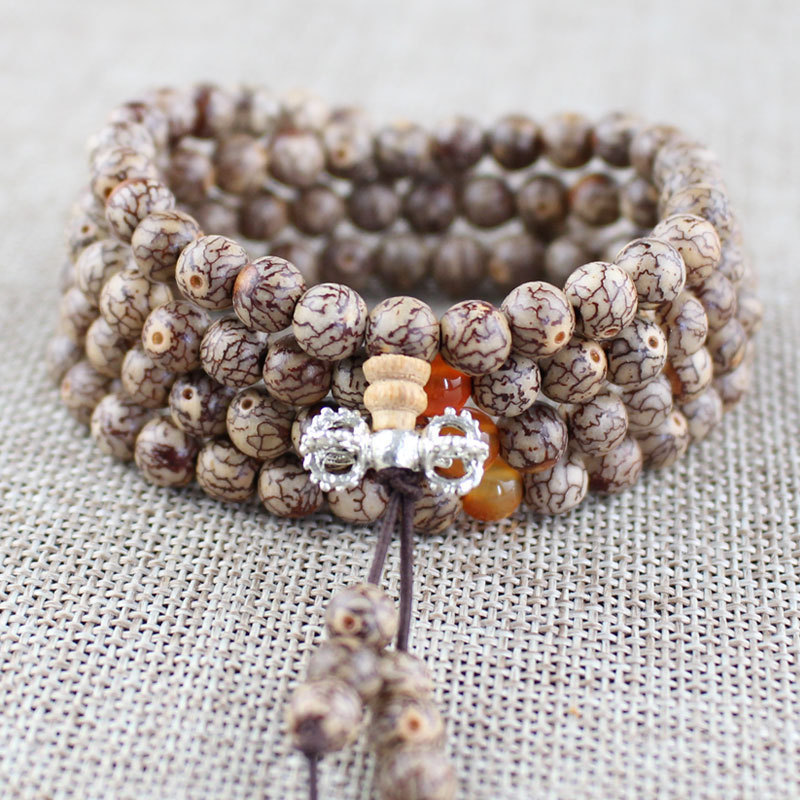 Factory wholesale primary color small silver thread bodhi 108 beads bracelet bloodshot gold thread rosary beads men's and women's jewelry Factory wholesale primary color small silver thread bodhi 108 beads bracelet bloodshot gold thread rosary beads men's and women's jewelry