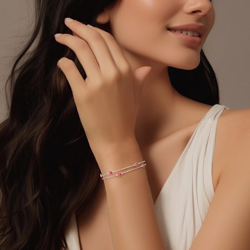 Amazon Cross-Border New Product 2025 Color Zircon Inlaid Birthstone Stainless Steel Bracelet Women's Hand Jewelry Wholesale