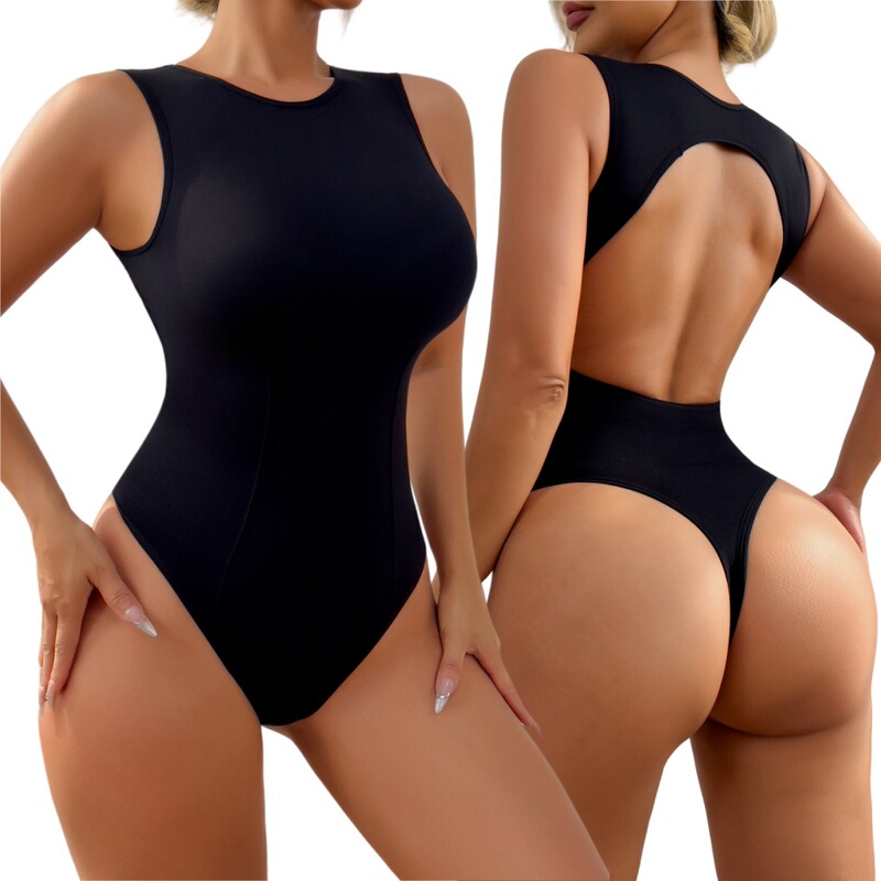 Cross-Border New Seamless One-Piece Corset Sexy Vest-Style Backless Tummy-Tightening Thong Body-Shaping One-Piece