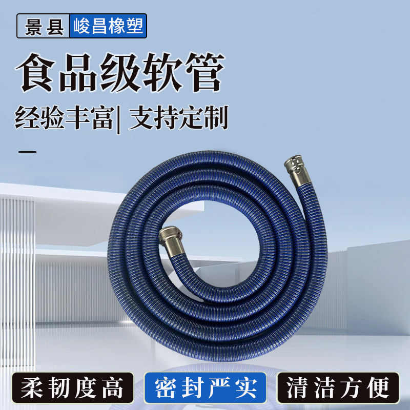 食品级复合软管304/316不锈钢钢丝增强聚氨酯内衬食用粮油输送管|undefined