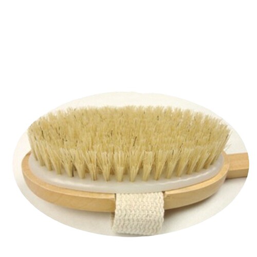 Wooden long-handled bath bristle brush loofah scrub brush lazy mud bath brush hanging shower brush direct sale