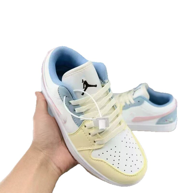 2025 新 AJ1 マカロンロートップ文化カジュアルスニーカー同じ立体男性と女性のカップルの靴キャンパススタイルの靴|undefined