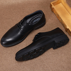 Spring and Autumn Formal Casual Youth Business Genuine Leather Breathable Soft Sole Shoes British Style Soft Sole Men's Suit Pointed Toe Shoes