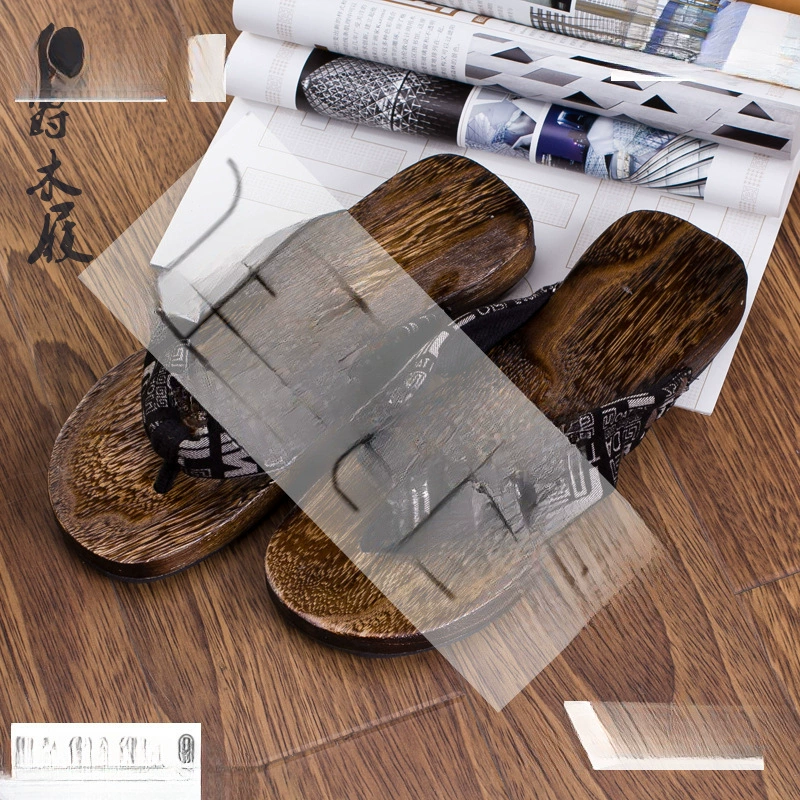 Мужские деревянные тапочки/мужские/плоские каблуки с круглой головкой/деревянные туфли с квадратной головкой