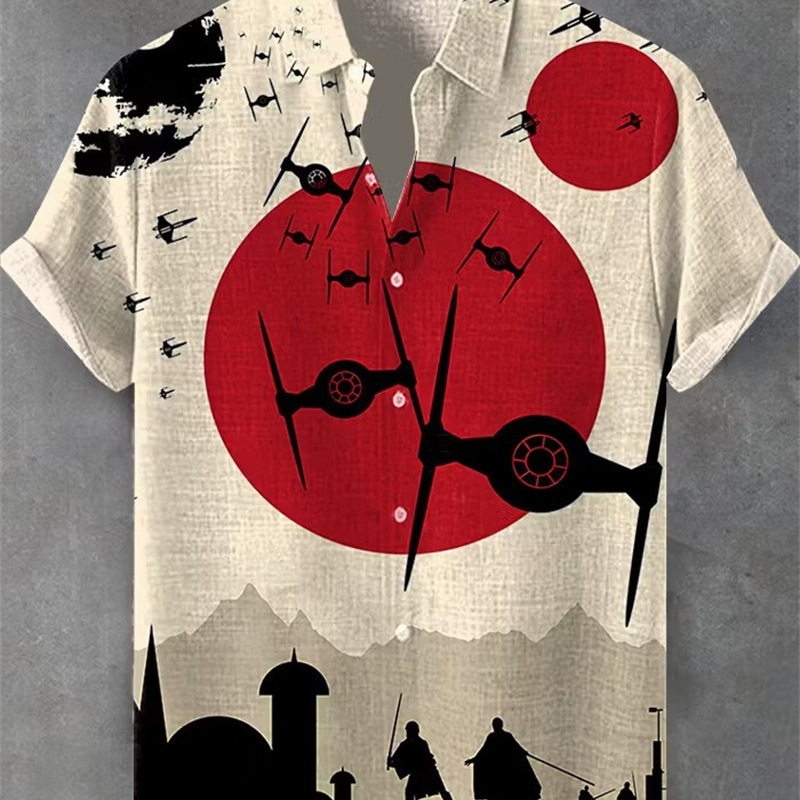2026 Japanese-Style Hundred Ghost Night Checkered Patchwork Cuban Collar Short Sleeve Shirt Vintage Distressed Texture Casual Men's Shirt 2026 Japanese-Style Hundred Ghost Night Checkered Patchwork Cuban Collar Short Sleeve Shirt Vintage Distressed Texture Casual Men's Shirt
