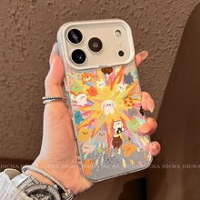 适用苹果17pro手机壳新款防摔全包边iphone16plus硅胶爆炸小动物