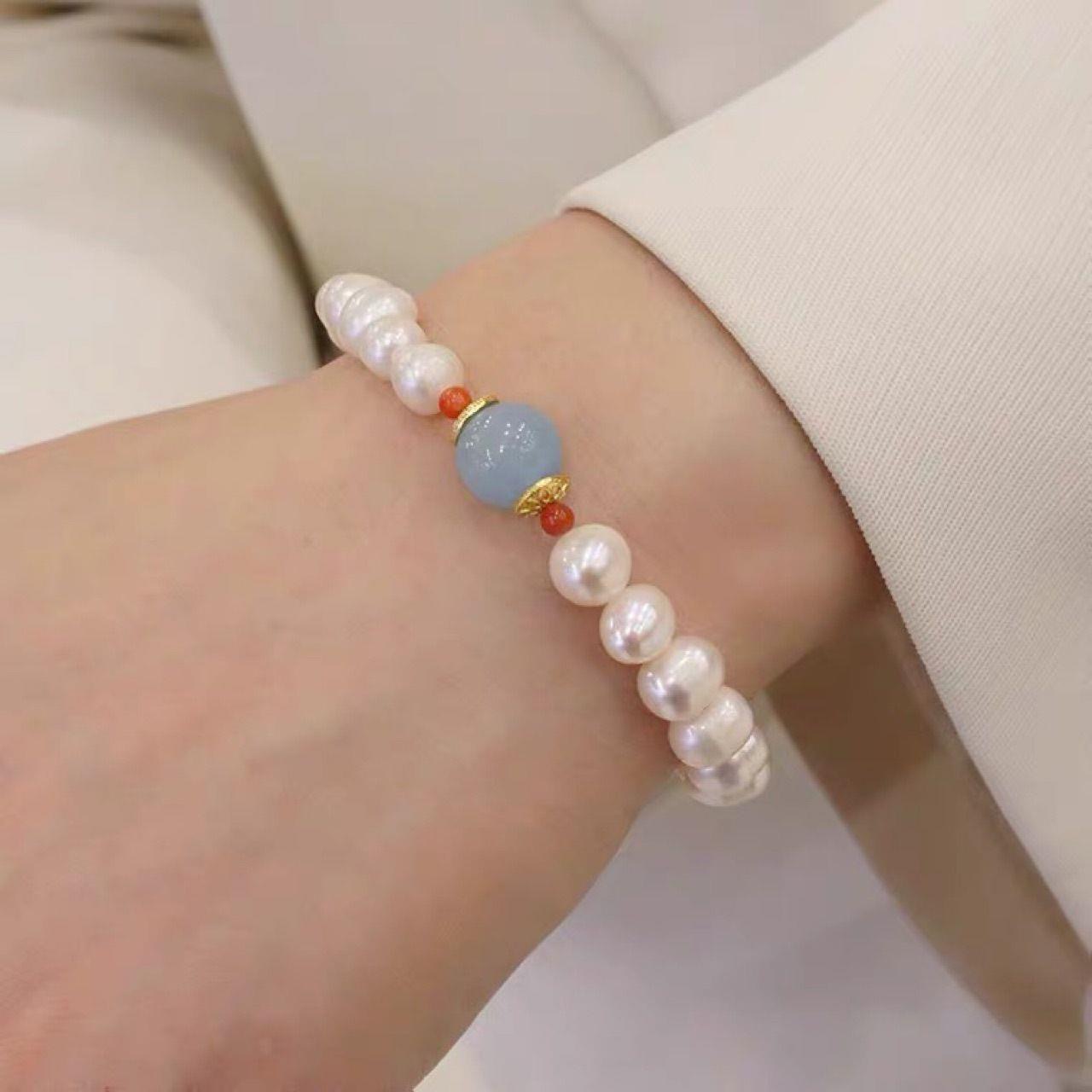 Pulseras de perlas de imitación de alta calidad para mujeres ins nicho de diseño de moda dulce pulsera de gran amiga super inmortal regalo de estudiante para mujeres
