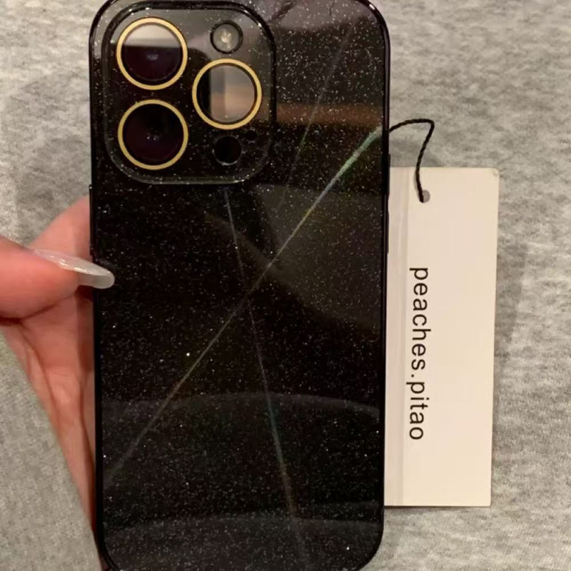 ins简约极光细闪粉纯色适用iPhone16promax苹果15手机壳14全包13|undefined