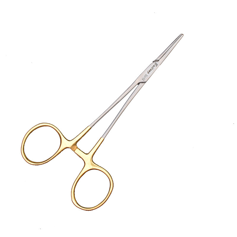 Cirugía Alicates hemostáticos de acero inoxidable Alicates vasculares Alicates para pelar agujas Alicates para ventosas para mascotas Codo recto médico