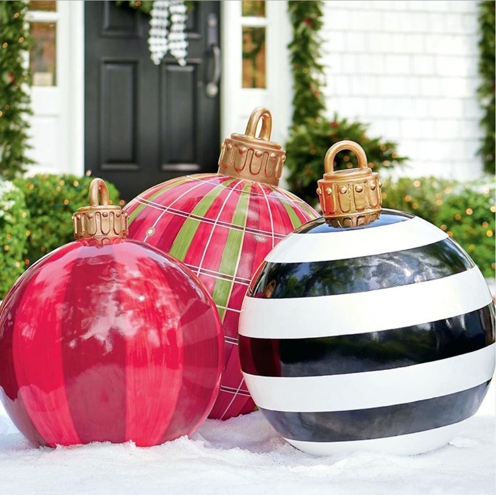 Navidad decoración globo 60cm diversión al aire libre vacaciones atmósfera impresión PVC inflable BOLA DE Navidad artesanía adornos