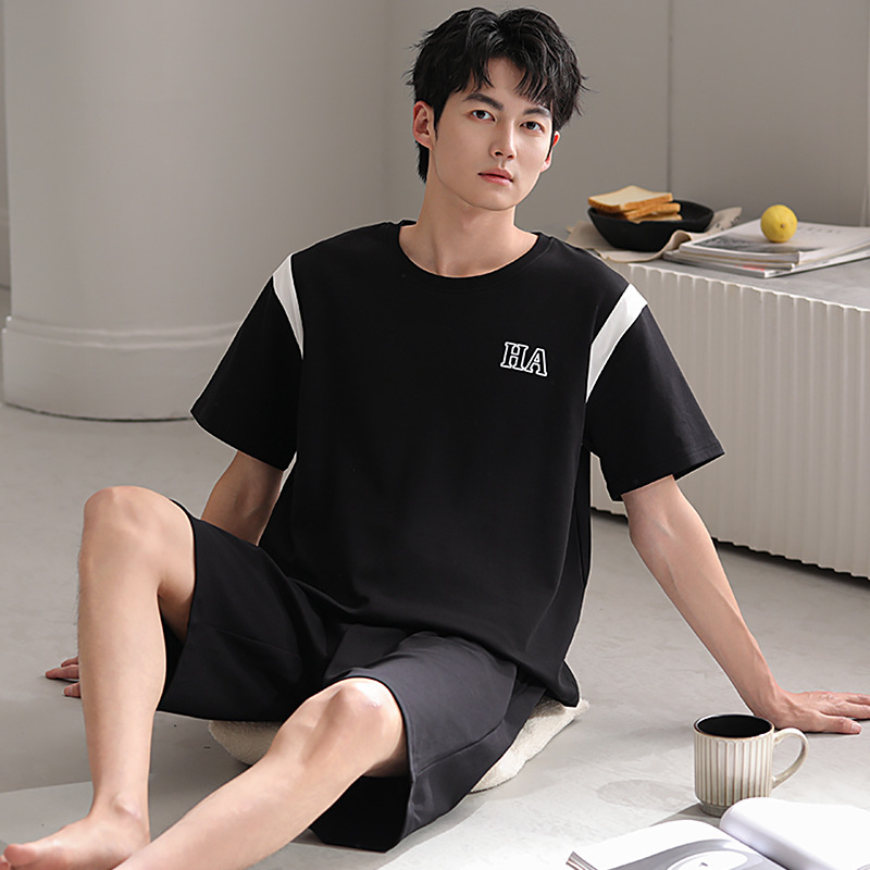 Physical Store Cool Cotton Pajamas Men's Summer Cotton Short-sleeved 2025 New Korean Style Outwear Men's Home Clothes suit