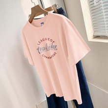 260g重磅纯棉t恤女短袖字母印花设计感小众上衣宽松半袖港风潮牌