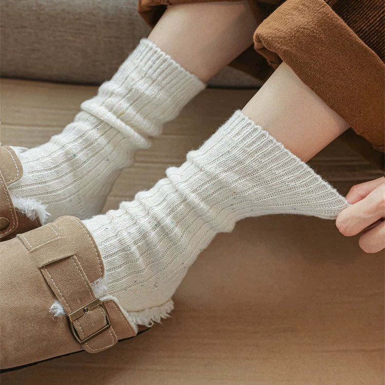  Velvet warm demi-season Japanese knee socks, mid-length