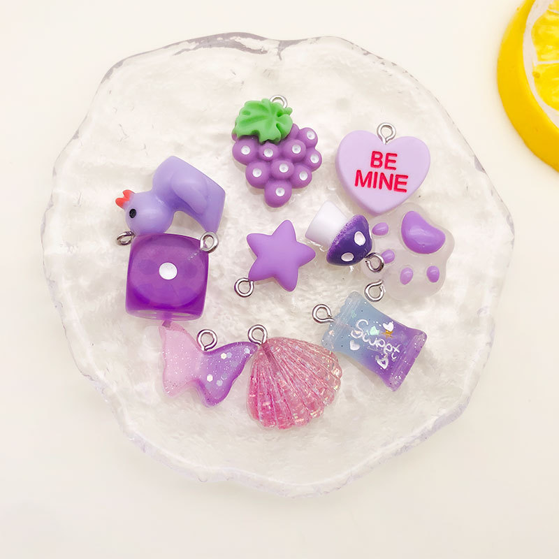 Pendant Jewelry Making Type 1 Piece Resin Star Heart Shape Grape Pendant