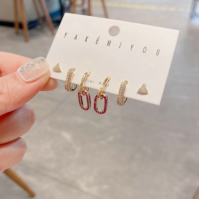 Yakemiyou Einfacher Stil Geometrisch Kupfer Künstliche Edelsteine Ohrringe display picture 7
