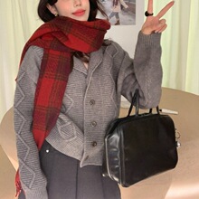 韩系慵懒风V领麻花毛衣外套女秋冬新款设计感宽松百搭针织衫上衣